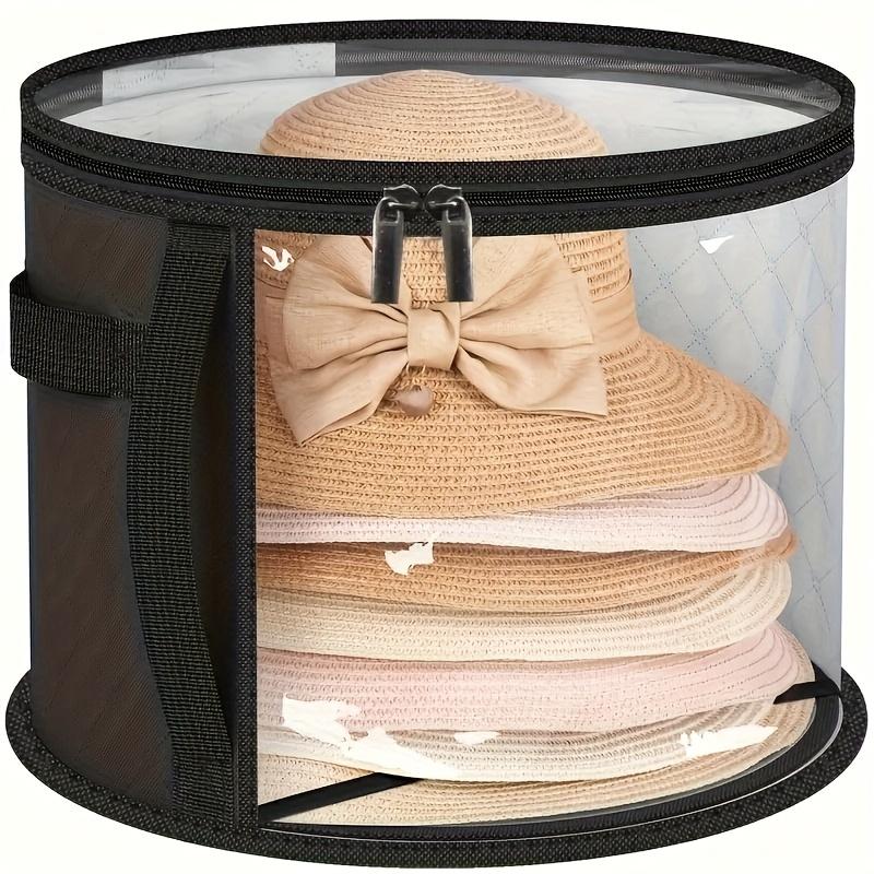 

Portable Hat Storage Bucket Travel Hat Storage Organizer Wear-Resistant Hat Organizer Transparent Fashionable Storage Box Gifts чёрный