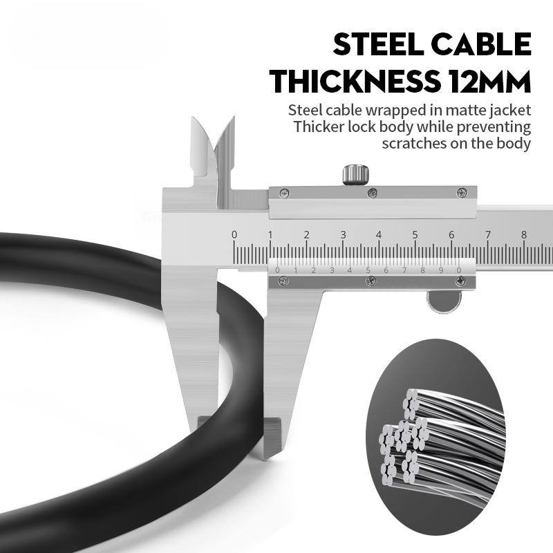 Mountain Bike Lock Electric Stainless Steel Password Fixed Portable Anti Theft Steel Wire Chain Lock Bike Accessories