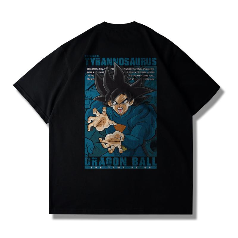 Dragon Ball Goku Shortsleeved Tshirt Unisex Large Size Loose Trendy Brand Summer Pure Cotton Unisex Parentchild Clothing
