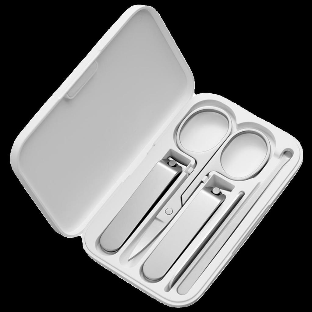 Xiaomi Mijia Nail Care Set: Slant-Mouth Nail Clippers, Manicure Knife, Ear Pick, and Portable Case.
