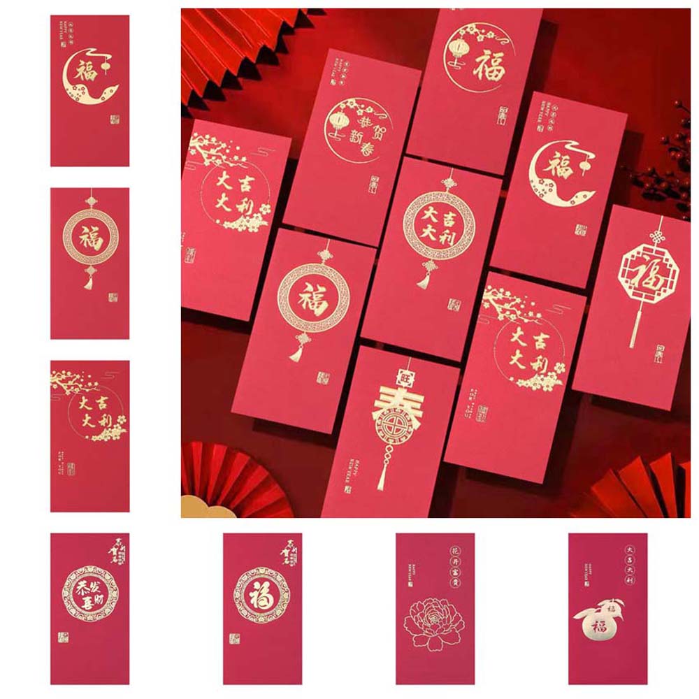 

Red Lucky Bag Red Envelopes Blessing Words Money Pocket New Year Money Bag Unisex
