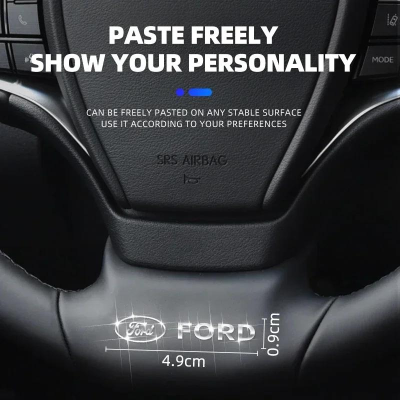 Steering Wheel Sticker Badge Emblem Car Sticker For Ford Focus 2 MK2 3 4 MK3 MK4 ST Mondeo Festiva Fusion Suit Fiesta Mustang