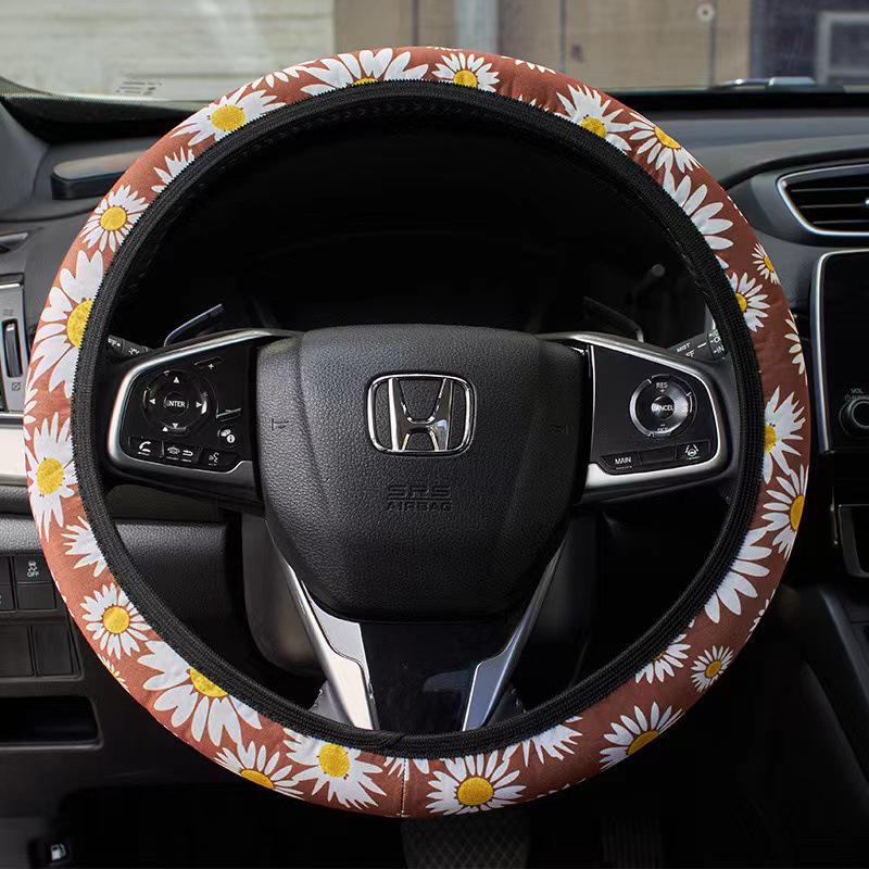 Universal Ice Silk Car Steering Wheel Cover - All-Season Fabric Protection