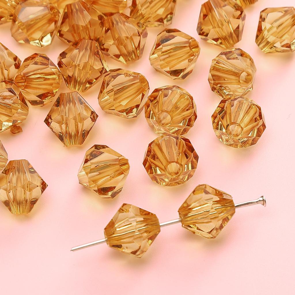 Handmade Beads Diamond-shaped Faceted Beads Acrylic Transparent Irregular Faceted Round Beads Beads DIY Bracelet Cell Phone Chain Jewelry Loose Beads