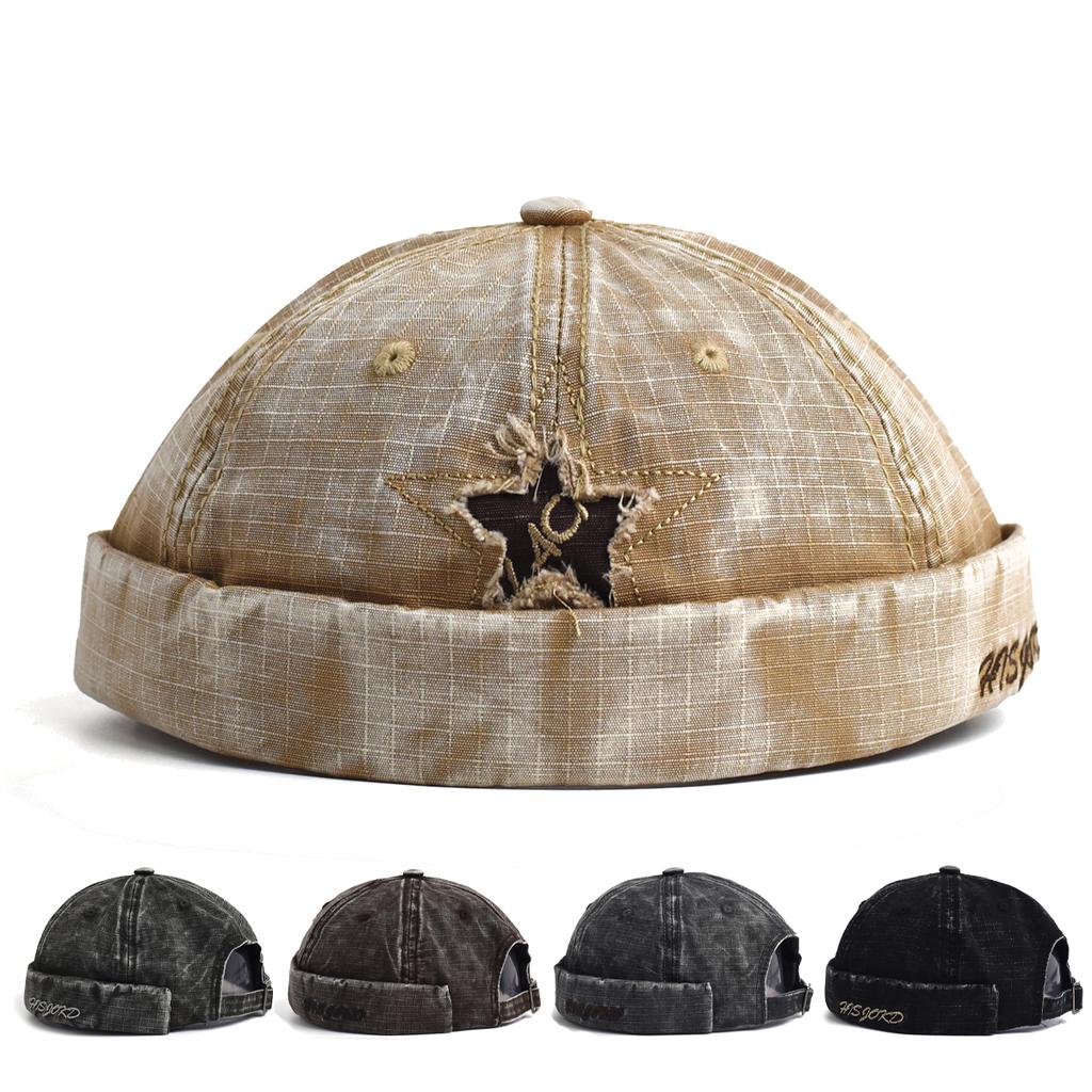 Four Seasons Cotton Solid Docker Cap Brimless Hat Beanie Hats Landlord Sailor Cap Men and Women