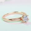 Hand Jewelry European and American Popular Six Claw Diamond Ring Couple Wedding Ring White Copper Jewelry