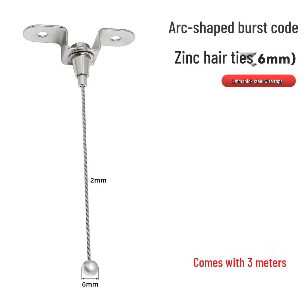 1.5-3mm Steel Cable Safety Rope with Zinc Head and Hanging Bracket for Lighting and Signage