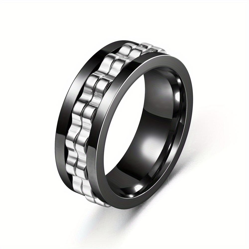 1pc Stress-Relieving Anti-anxiety Gear Ring For Men, Rotatable Men's Ring