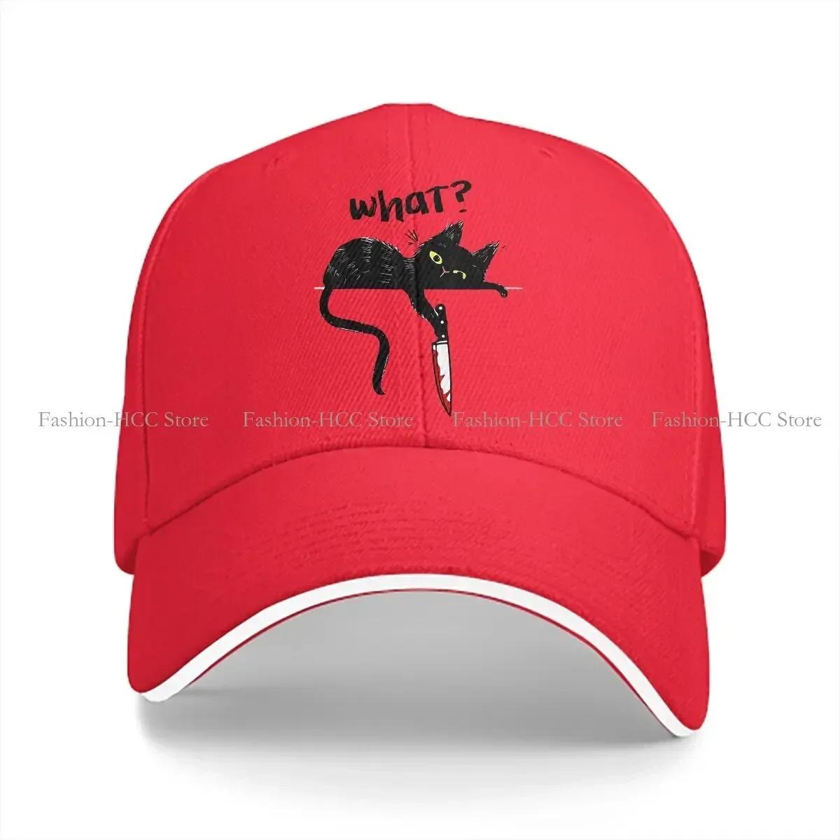 

Cats What Murderous With Knife Baseball Cap Unisex Hats Women Visor Protection Snapback Black Cat Caps One Size