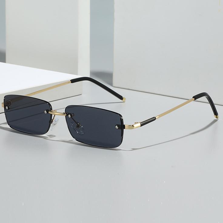 2025 New Rimless Frameless Fashion Sun Glasses Personality Simplicity Small Frame Square Men Women Metal Sunglasses