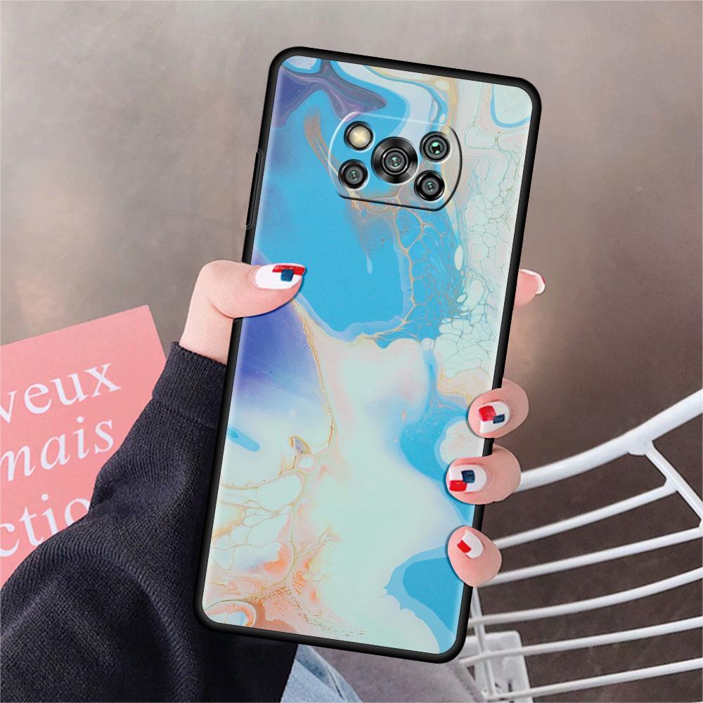 Husă Pentru Xiaomi Mi Poco X3 NFC X4 Pro F3 F4 GT M4 M3 F1 C40 11 Lite 11T Silicon Moale Funda Acoperire Telefon Marmură Artă Estetică