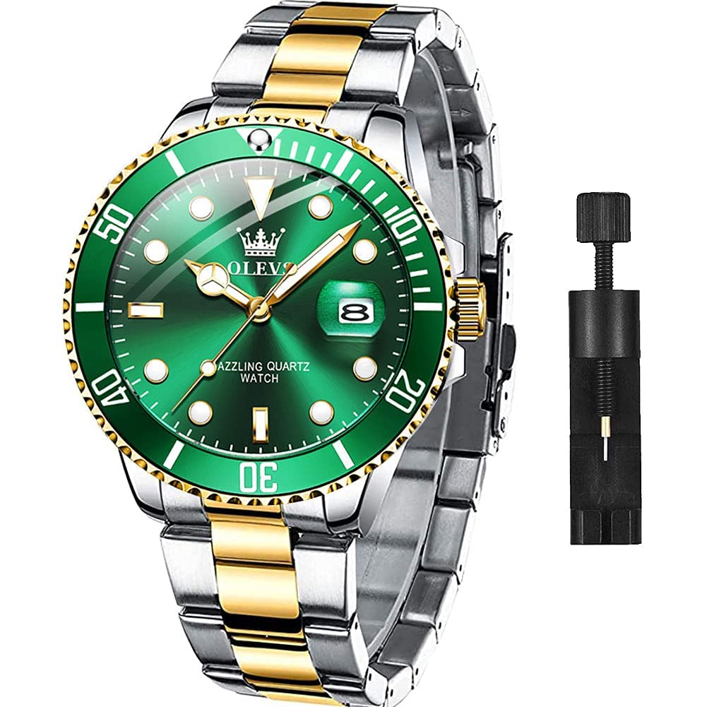 OLEVS Men's Business Watch with Metal or Stainless Steel Band, Analog Display, Stylish and Casual Watch