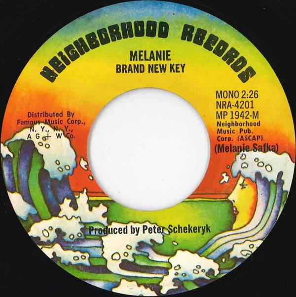 

7-дюймовая пластинка MELANIE - Brand New Key NRA4201 Neighborhood Re 1971 US Рок Б/у