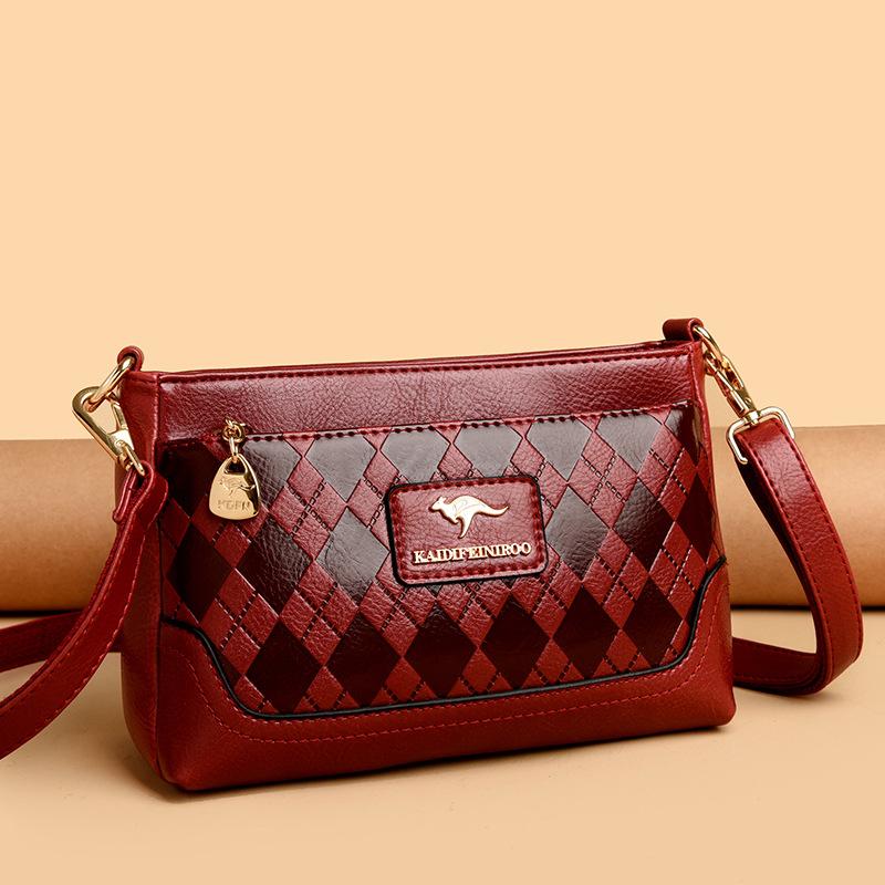 Colorblocking Kleine quadratische Tasche für Damen mittleren Alters, Umhängetasche für Damen, Damen-Einzelschultertasche