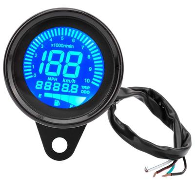 Aramox Speedometer, Motorcycle LCD Meter Tachometer Gauge Odometer Speedometer 0-199Km/h (Black)