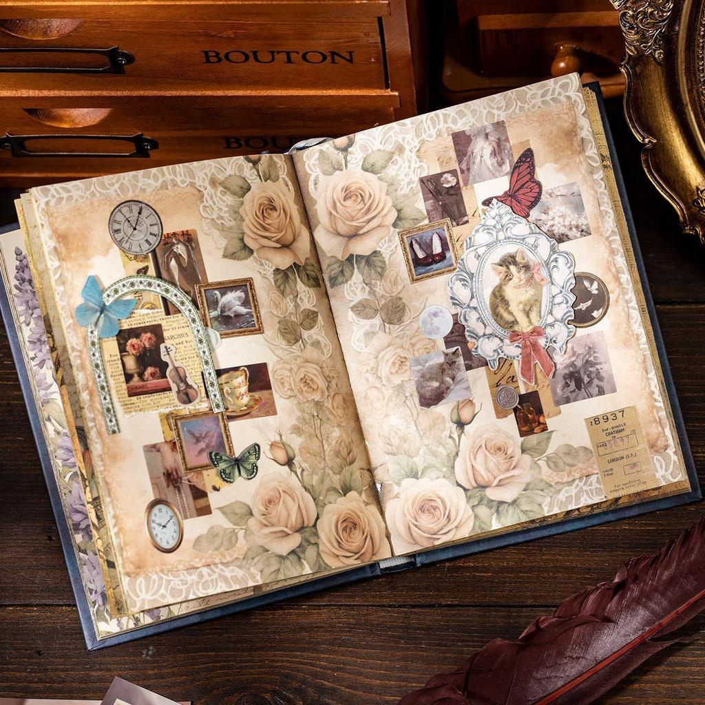 Yuxian Retro Twilight Star DIY Sticker Book: French-Style Cut-Outs for Journals, Phone, and Decorative Use