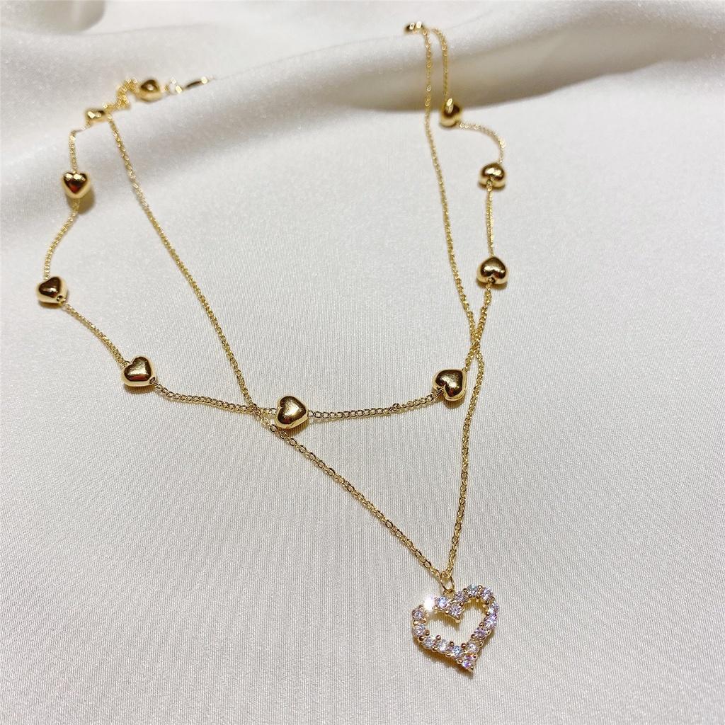 Women's Love Double-layer Clavicle Necklace, Minimalist Ins Style, Unique Influencer Trending Neck Chain