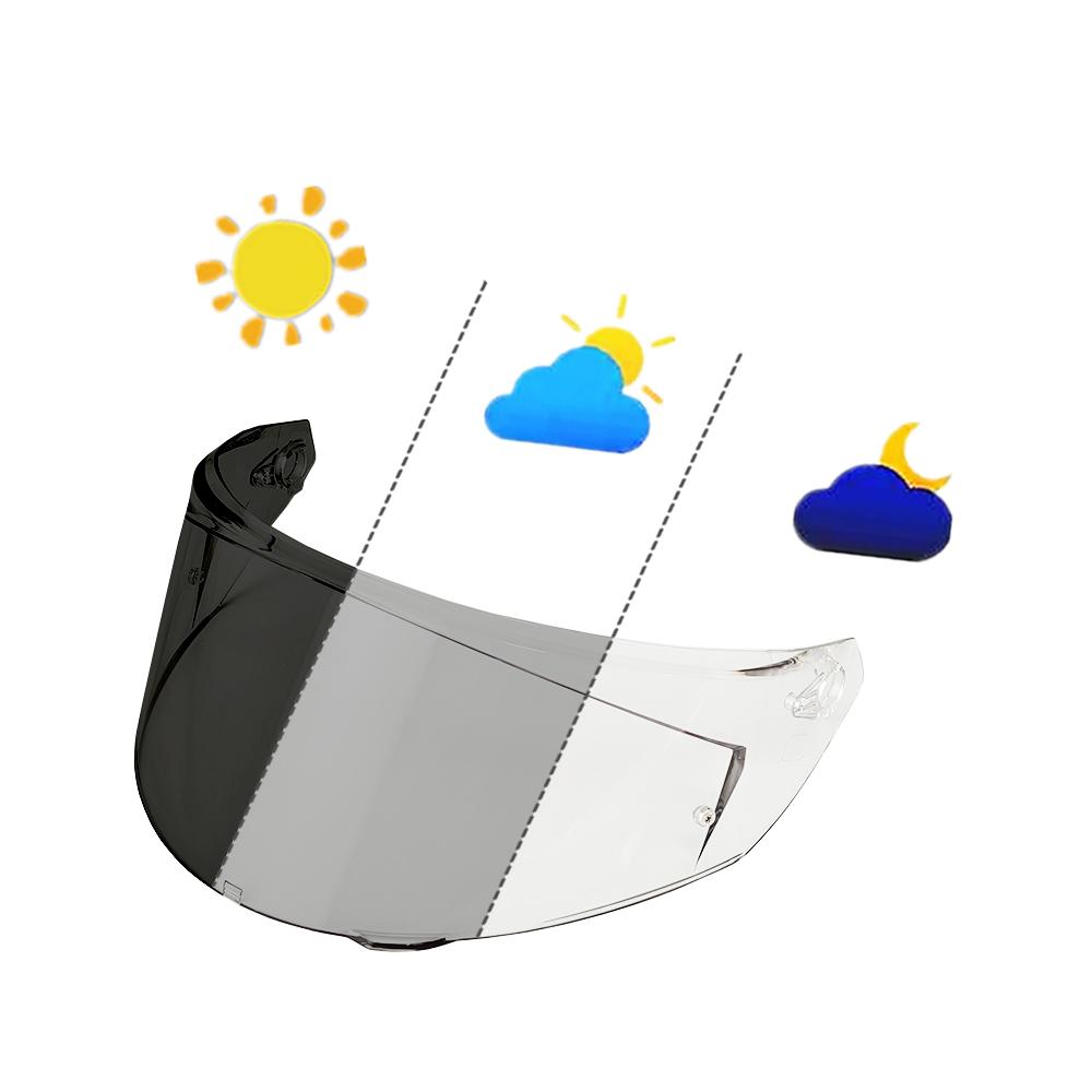 Photochromic Clear Helmet Lens Face Shield Anti-UV Sunscreen HJ26 PISTA K1 HJ20M Z7 Moto Replacement Multiple Models Available