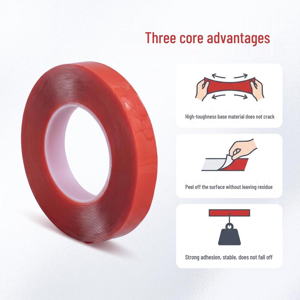 Acrylic Double-Sided Transparent Adhesive Tape for Car Ornaments, Signboards, and Photo Frame Fixation