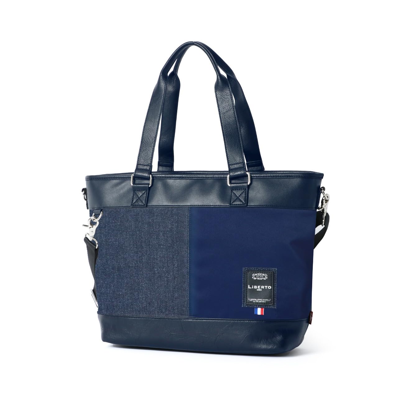 

Сумка-тоут 2way Tote Сумка через плечо Большая А4 Поход в школу Подарок Унисекс LiBERTO EDWIN Темно-синий Бесплатно [LiBERTO EDWIN] Мужская
