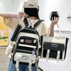Girls School Bag Set Cute Lightweight Bookbag for Middle High School Students Women Travel Backpack Bear Pendant