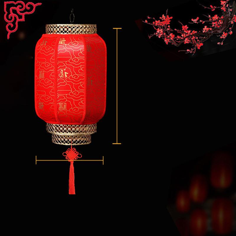 Chinese Retro Red Lantern Festival Printing Landscape Decorative Lanterns Outdoor Waterproof Sunscreen PVC New Year Lanterns