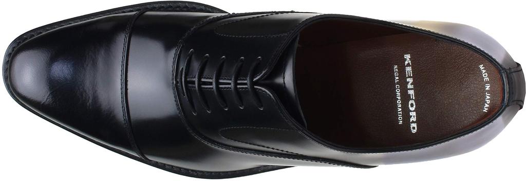 Business-Schuhe mit gerader Spitze, 4E, wasserabweisendes Leder, SCHWARZ, Regal Corporation, große Größe, hergestellt in Japan, SCHWARZ [Kenford] (Normale Breite)