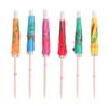 24PCS Summer Mixed Color Ornament Wedding Cocktail Decoration Mini Parasols Cake Topper Drinks Accessory Paper Umbrella Sticks
