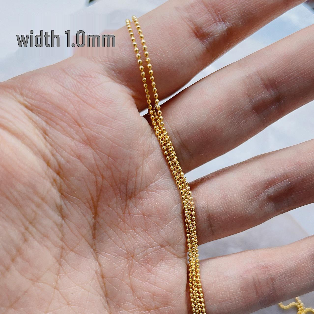 

Цепочка для нейл-арта из японского металла с бусинами, 0,8 мм, золото и серебро, режучее украшение из стальных шариков