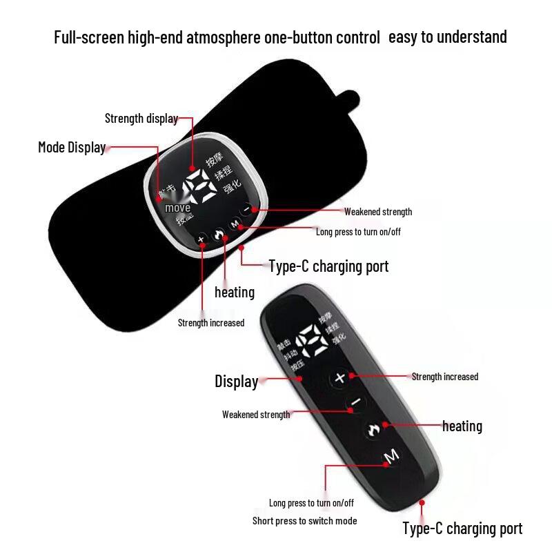 mussels Portable Pulse Neck Massager with Heat and Remote