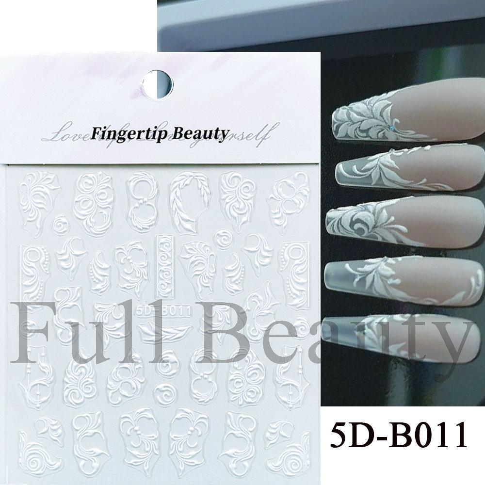 Nail Art Stickers Ins Relief Three-dimensional 5D Summer Oil Painting Small Flower Flower Adhesive Nail Stickers
