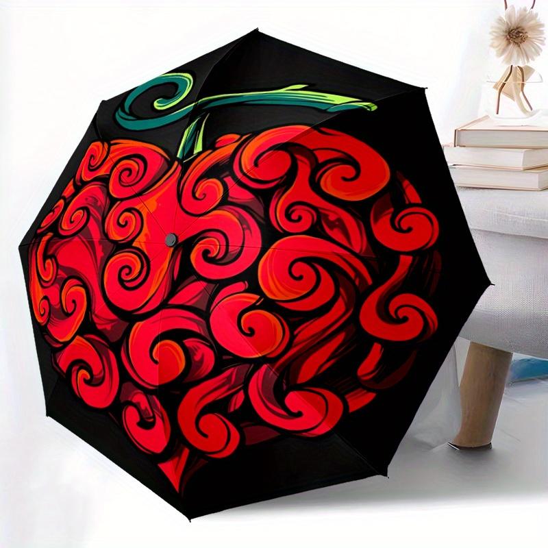 1pc Swirl Heart Design Automatic Open/close Folding Umbrella, Compact Portable Travel Umbrella,Cute Umbrella, Durable Construction Yy250804082
