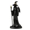 Witch Figurine Resin Sculpture with Staff and Bird On Arm Standing On Round Base Gothic Style Decorative Statue for Home Office Shelf Display