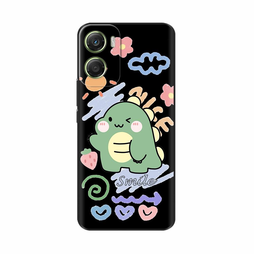 Per Motorola Moto G06 Custodia Carina Dinosauro Cartone Animato Copertura Morbido Silicone Custodie per Telefono per Moto G06 Custodia Power Antiurto TPU Coque
