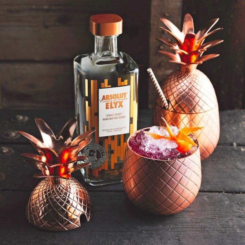 Pineapple Drum Steel Silver Rose Chicken Tail Juice Cup Cup Mug