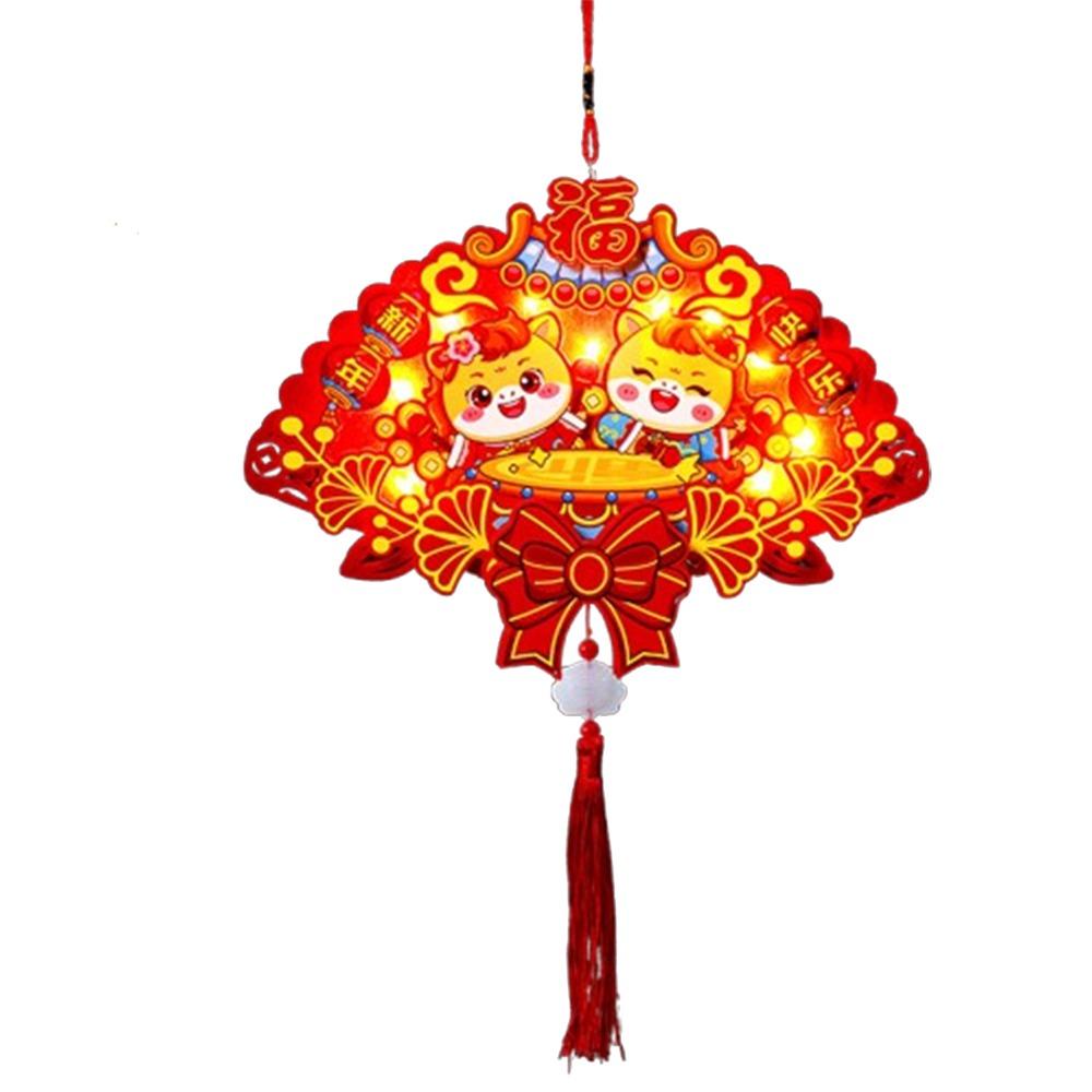 Samodzielnie wykonana Kreskówkowa Lampion na Rok Konia Błogosławieństwo Nowy Rok Szczęśliwy Wisiorek Dekoracja Domowej Imprezy