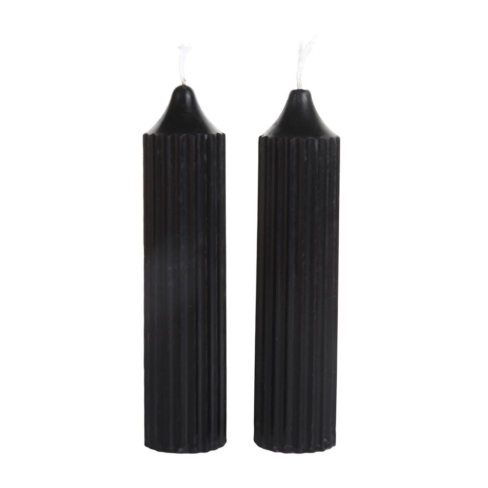 European Style Colorful Striped Cylindrical Candles for Weddings and Home Decor