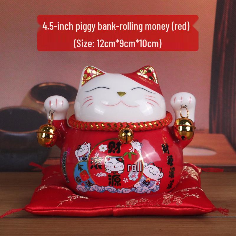 Lucky Cat Ceramic Ornaments - Cute Cartoon Decorations & Creative Gifts
