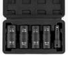 Lug Nut Impact Socket Set 1/2 In Drive Metric and SAE 6-Point Flip Socket