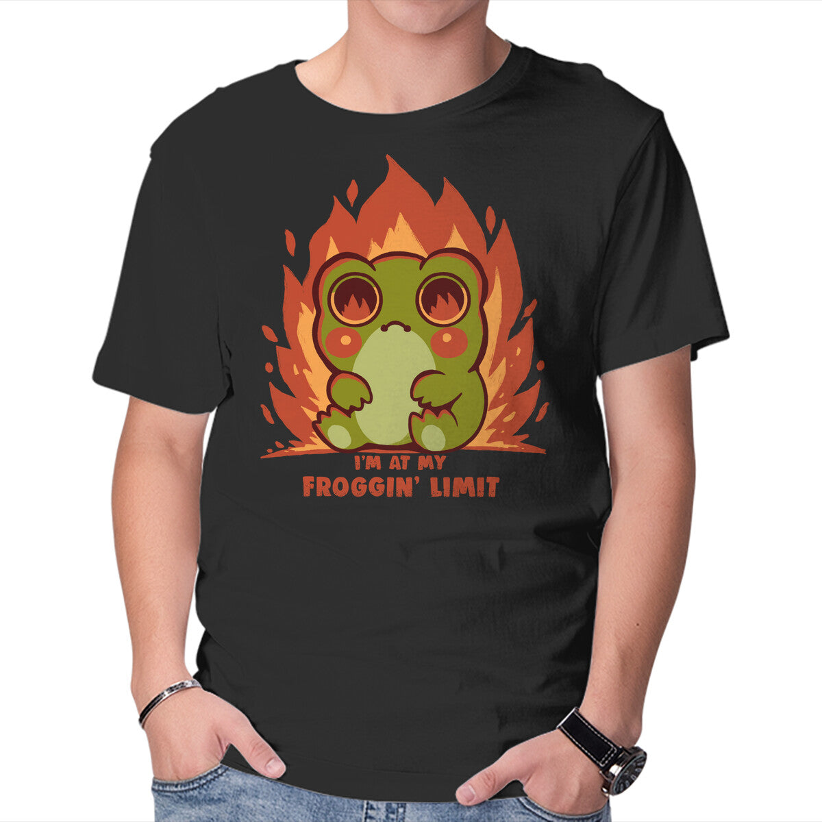 Unisex Crew Neck T-Shirt At My Froggin Limit Graphic Short Sleeve Casual Tee XXXXL