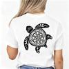 Sea Turtle Floral Tshirt Unisexs Vintage Aesthetic Streetwear Cute Ocean Animal Short Sleeve Everyday Casual Top
