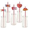 Valentine's Day Themed Water Cup Disposable Paper Straw Decorative Item