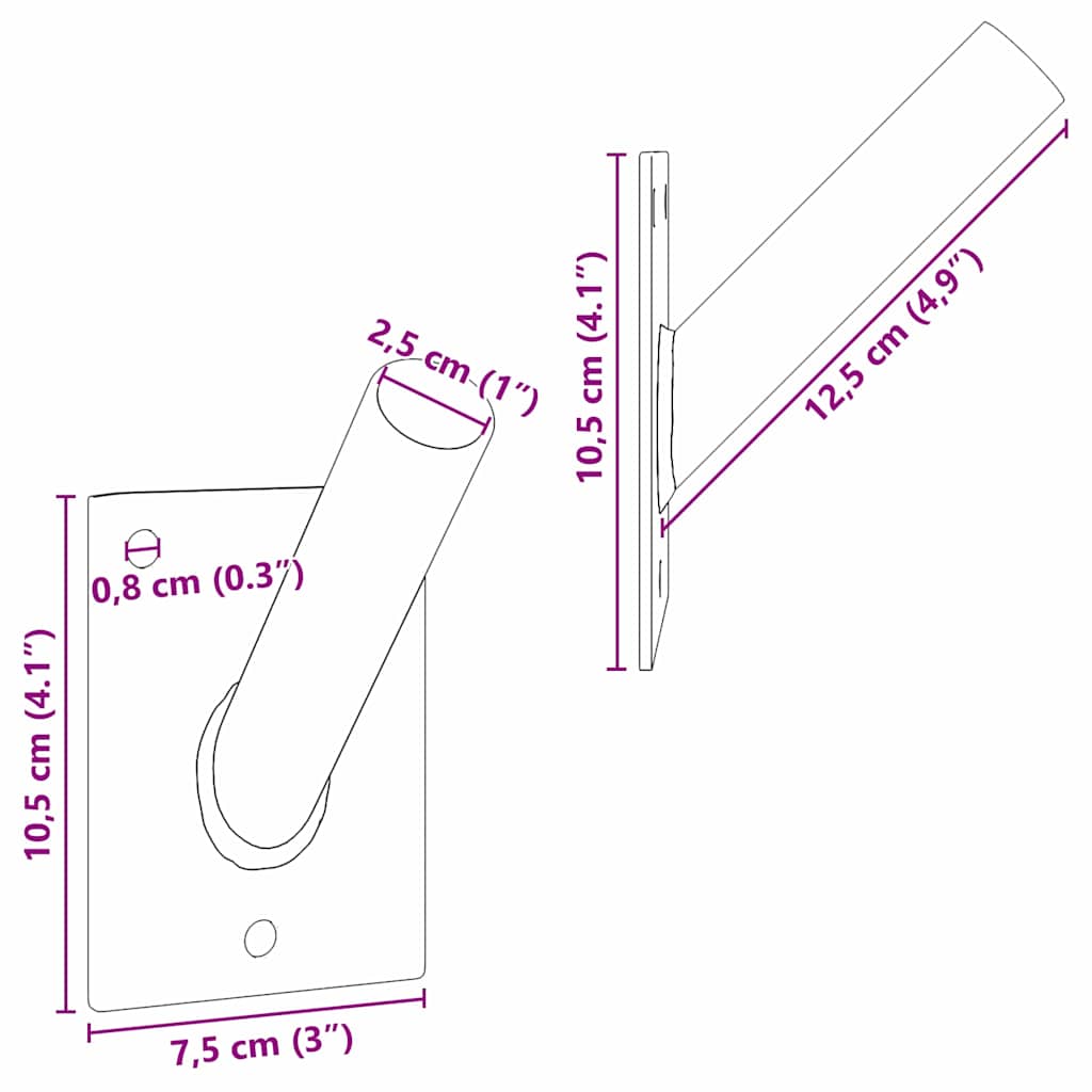 Fahnenmast Halter Silber 10,5 x 7,5 x 2,5 cm Stahl