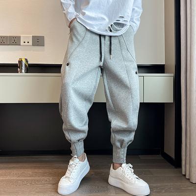 2025 Men Cross Pants Men Casual Sweatpants Korean Fashion Wide Leg Pants Mens Fitness Baggy Pants Skinny Trousers Jogger Pants