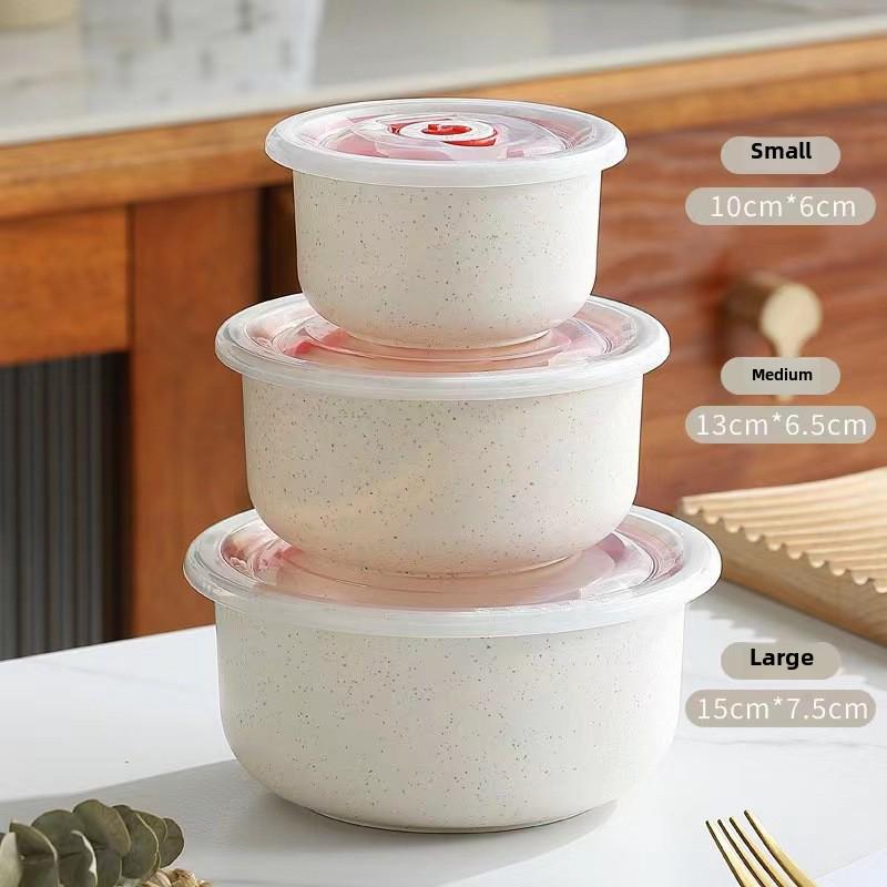 

Чаша для хранения свежих продуктов из пшеничной соломы с крышкой – Безопасна для микроволновой печи и холодильника, Портативное хранение пищевых продуктов