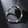 Vintage Handmade Beaded Skull Bracelet For Men Wooden Coconut Shell Beaded Bracelet Jewelry