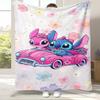 Kawaii S-Stitch Cartoon Flannel Blanket,Ultra Soft Warm Plush Throw for Home Bedroom Bed Sofa Cover Camping Picnic Gift Kids