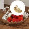 Spacious Zn Alloy Serving Plate Tray Dessert Storage Bowl With Cygnet Shape Detail For Dining And Display Use