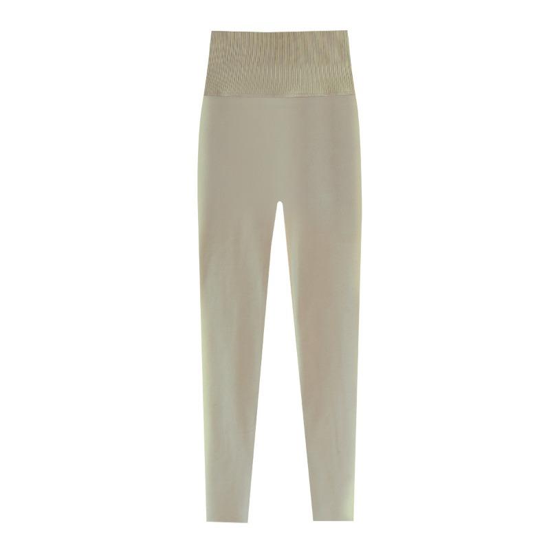 Autumn and winter outer wear thermal pants knitted breathable slim cotton wool pants high waist hips leggings long johns women