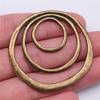 1Pcs 3-Layer Circle Charms Earrings Charms Antique Bronze Color 49X51mm